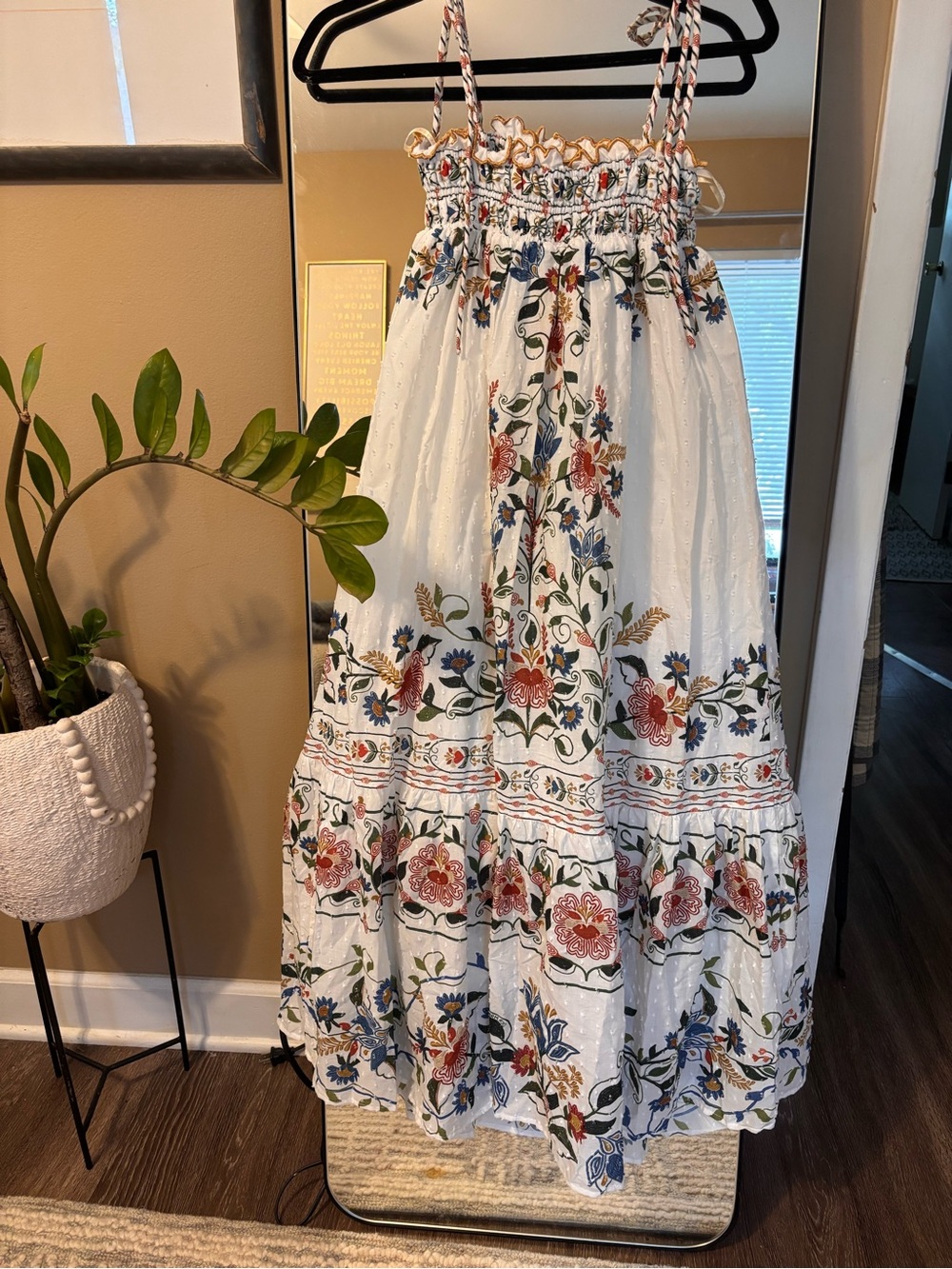 Women's NEW FARM Rio  Stitched Garden Print Tie Shoulder Dress sz XS - Picture 4 of 5